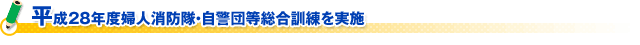 平成２８年度婦人消防隊・自警団等総合訓練を実施